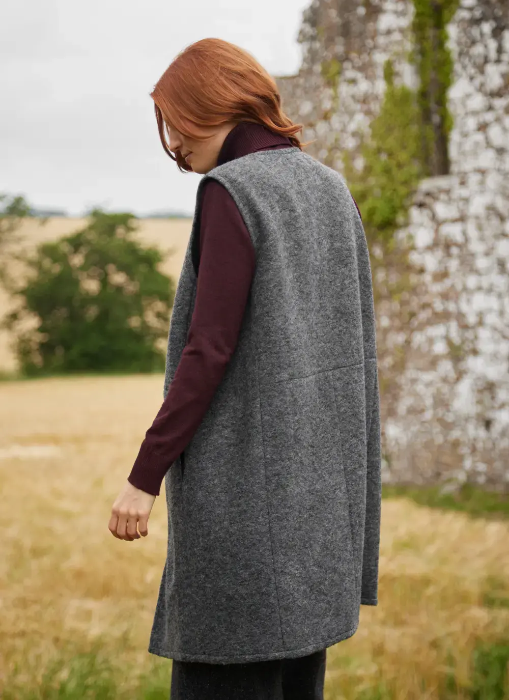 Eva Wool Long Gilet 