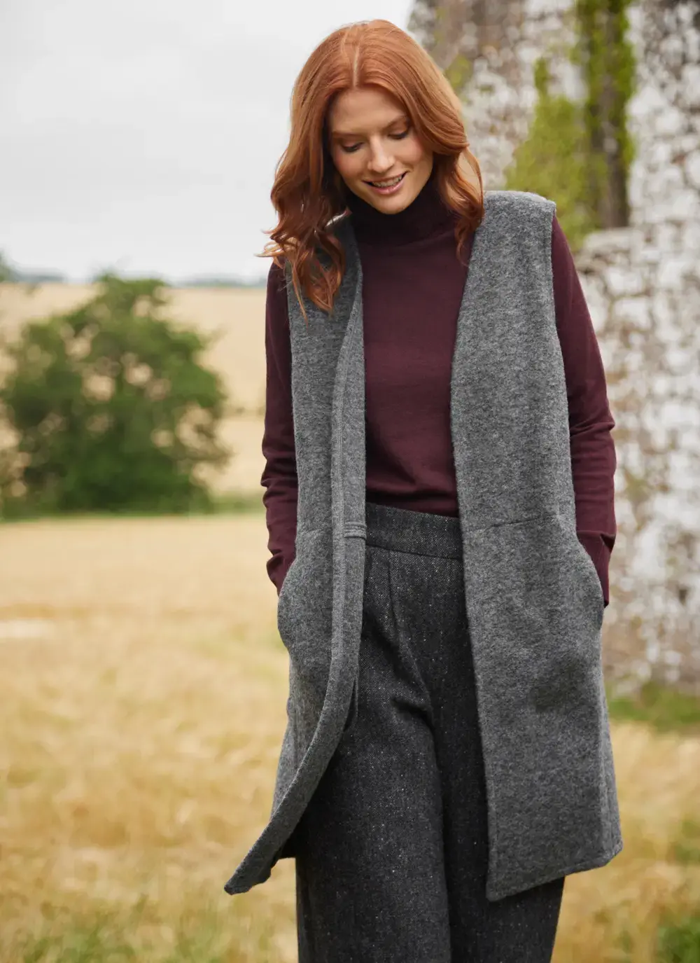 Eva Wool Long Gilet 