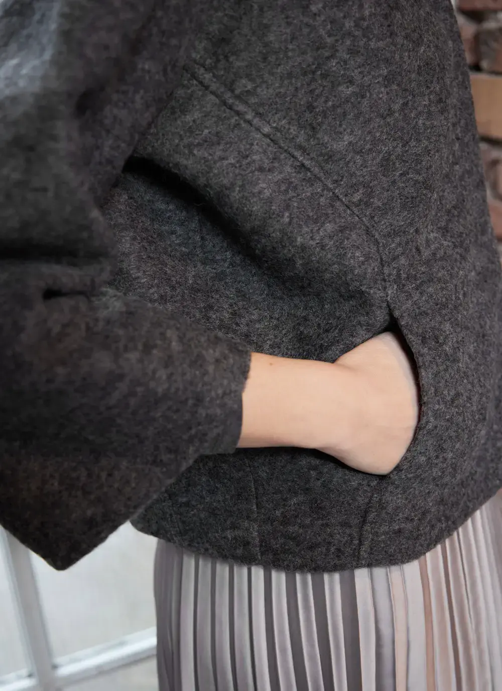 Aideen Wool Poncho Jacket