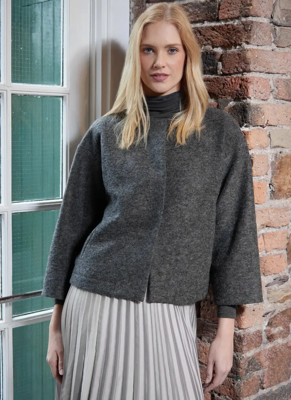 Aideen Wool Poncho Jacket