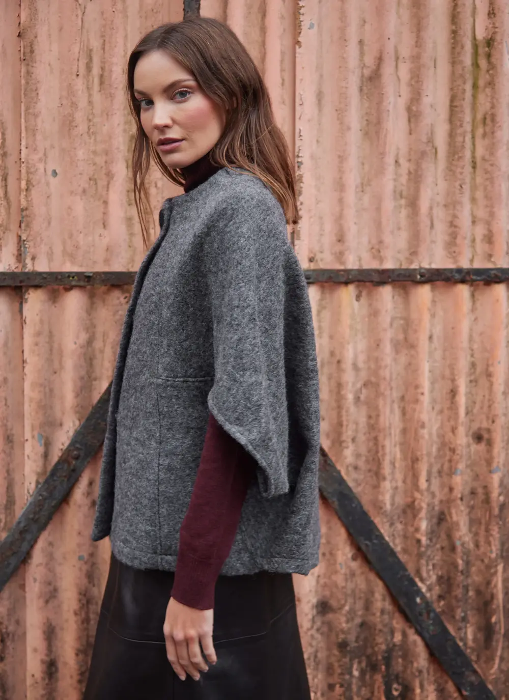 Niamh Button Poncho 