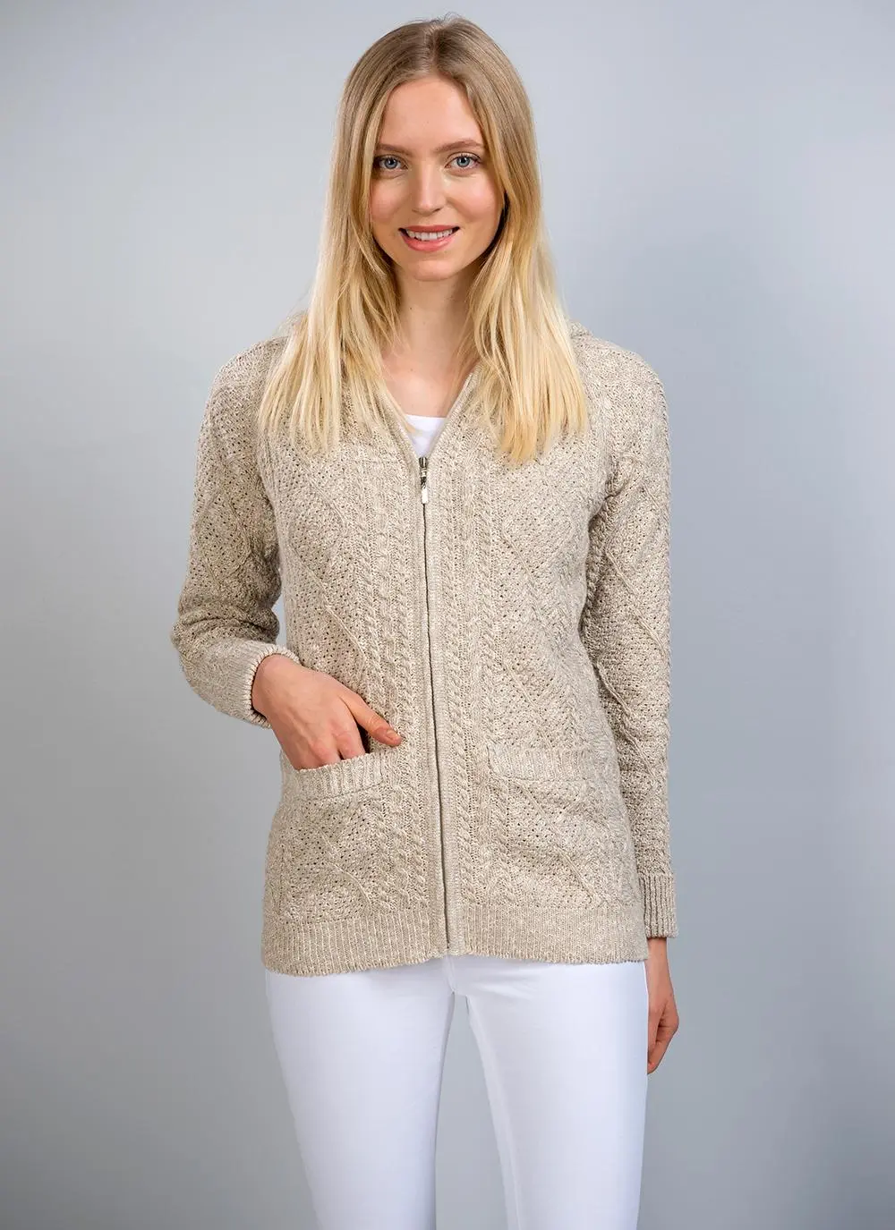 Nora Hooded Linen Blend Cardigan