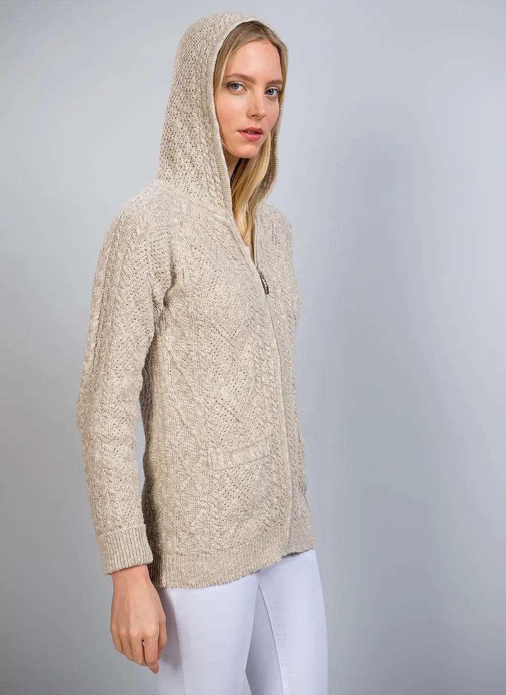 Nora Hooded Linen Blend Cardigan