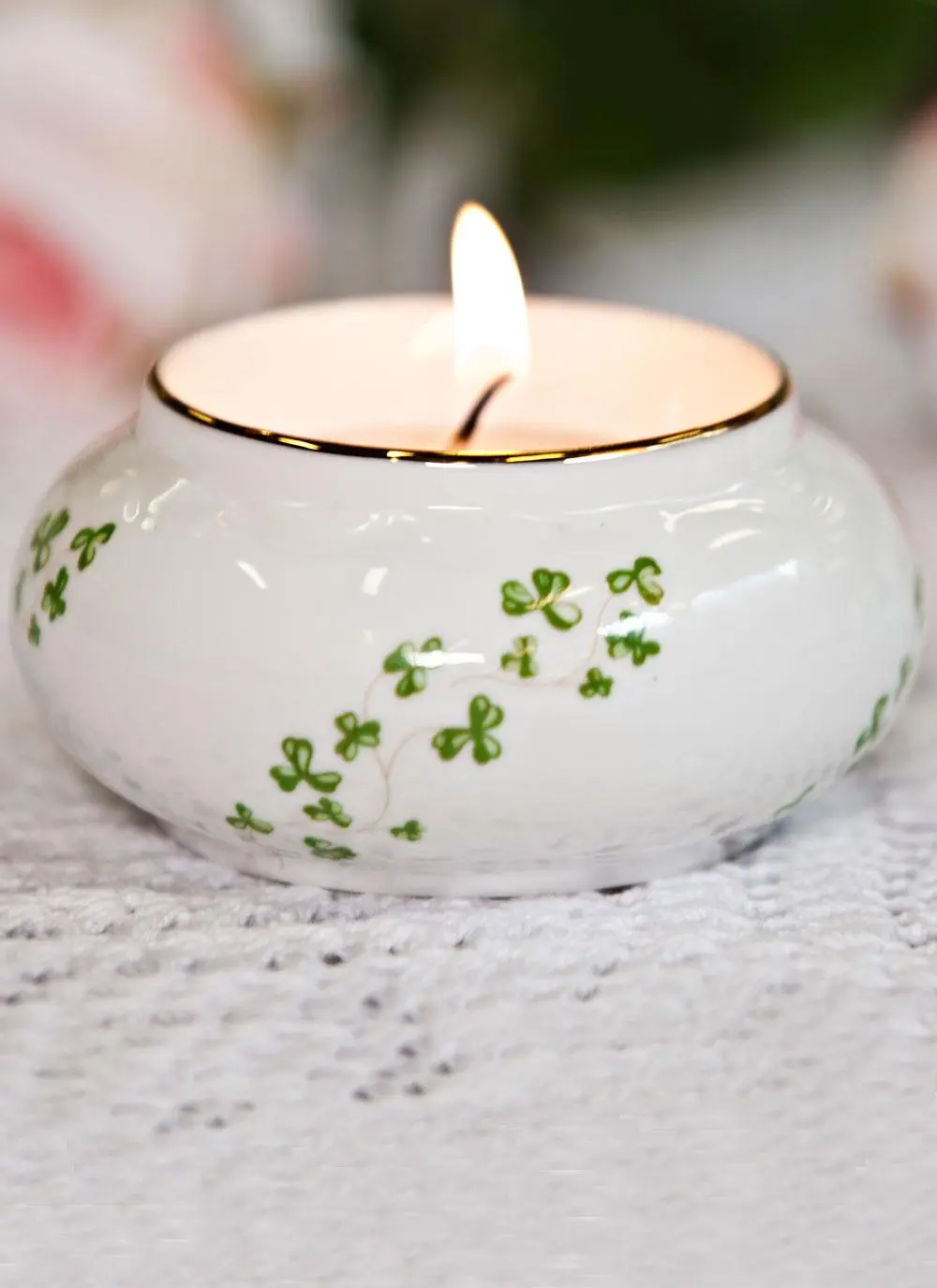 Royal Tara Trellis Shamrock Votive Candle