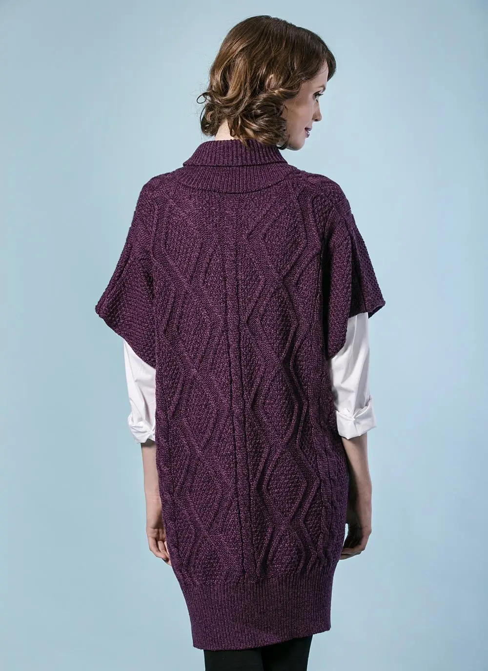 Aoife Wool Cape Purple Marl