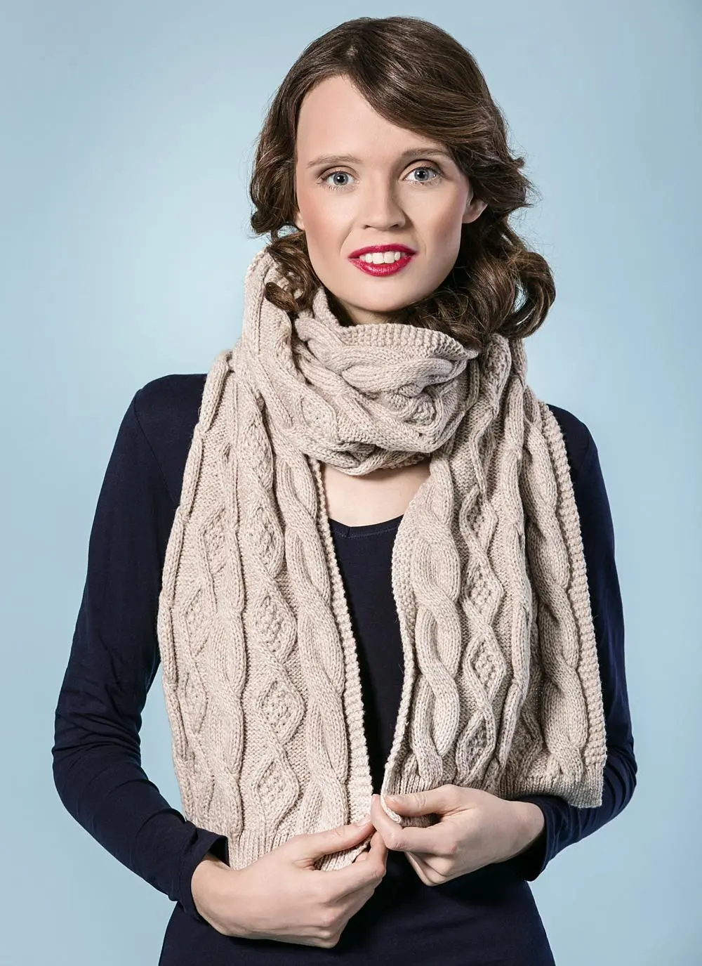 Aran Diamond Scarf