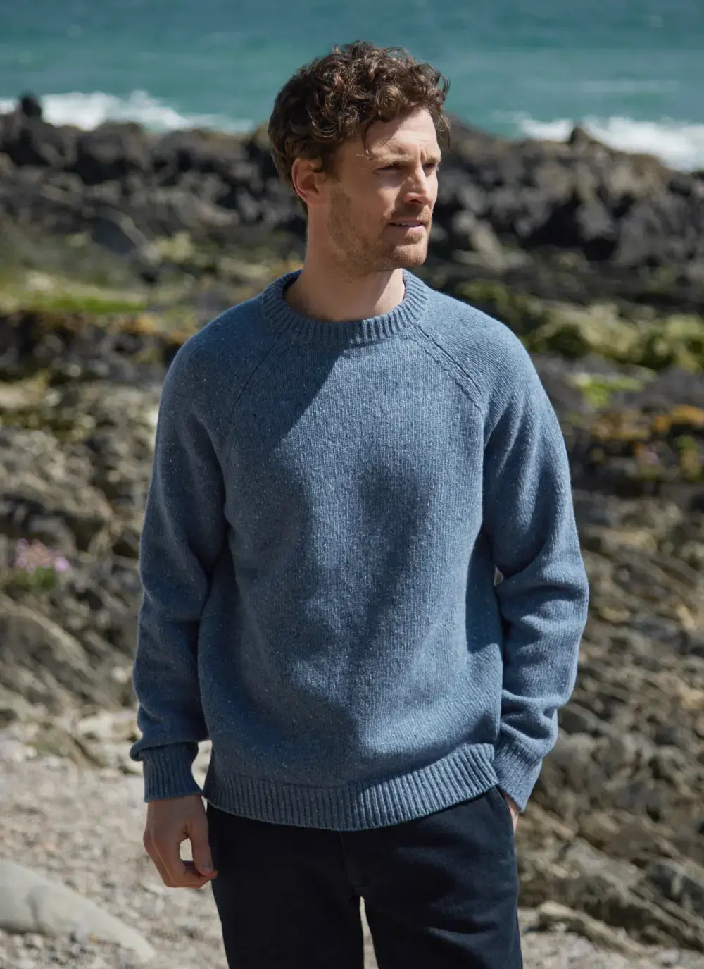 Aidan Wool Cashmere Tweed Crew