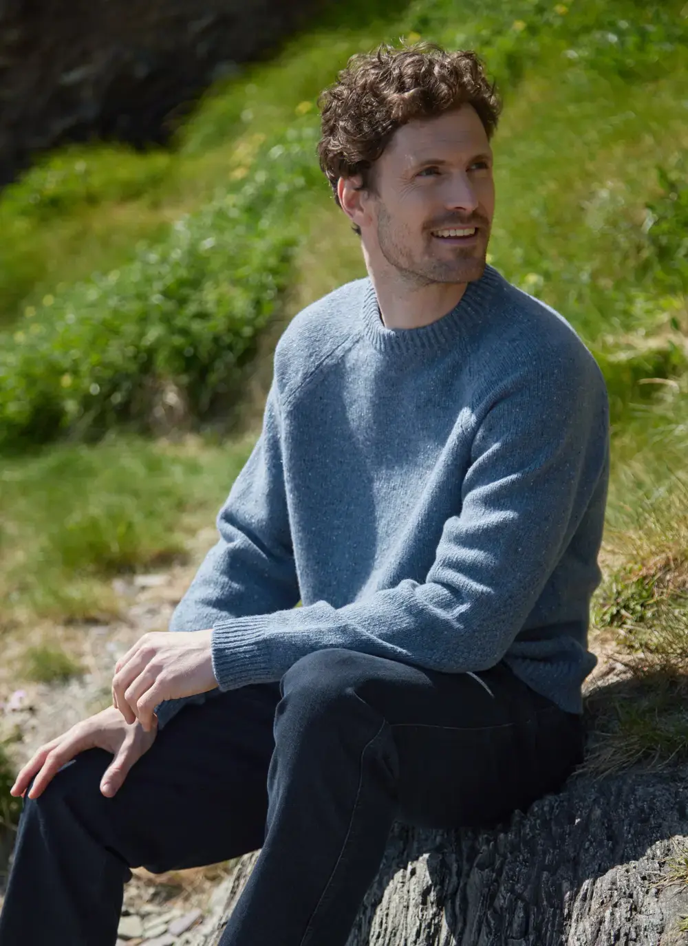 Aidan Wool Cashmere Tweed Crew