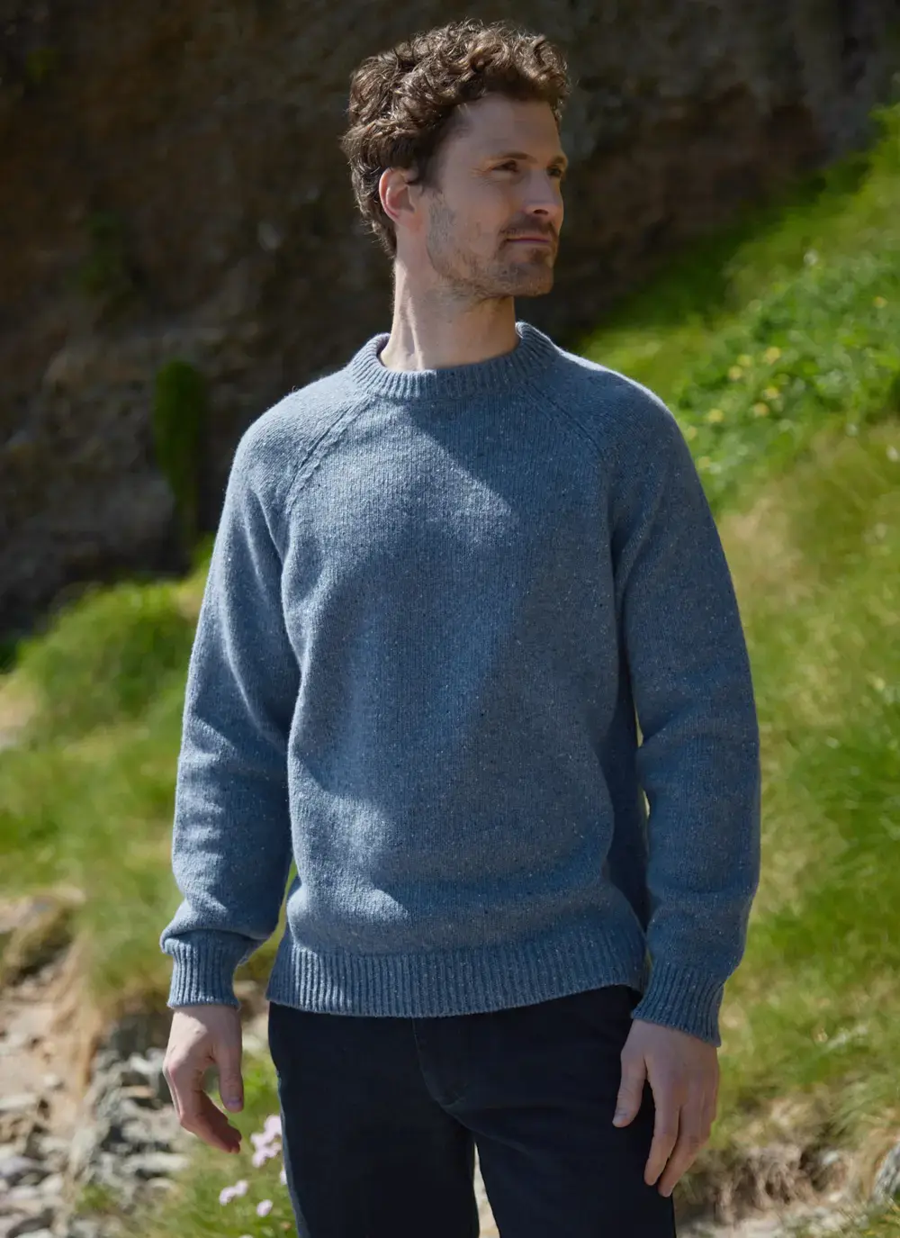 Aidan Wool Cashmere Tweed Crew