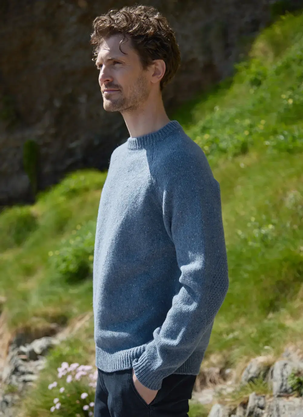 Aidan Wool Cashmere Tweed Crew