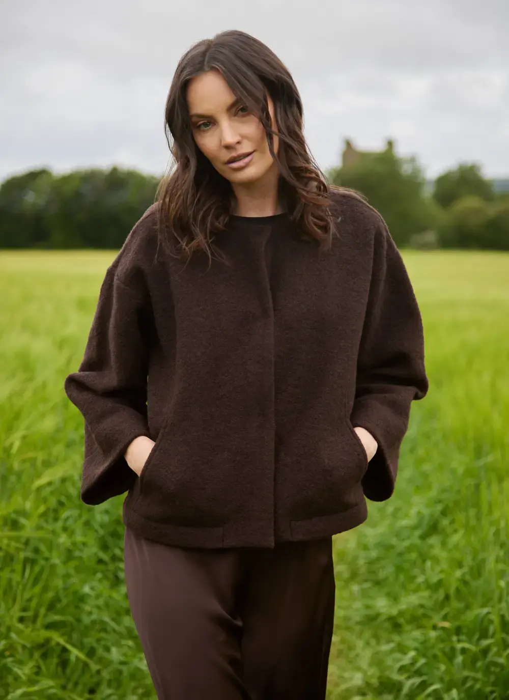 Aideen Wool Poncho Jacket