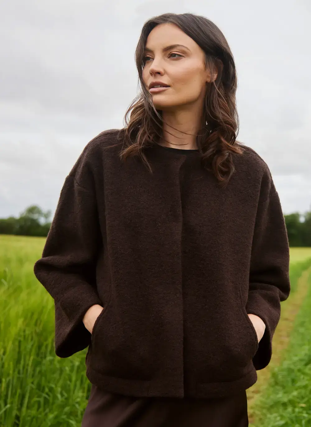 Aideen Wool Poncho Jacket
