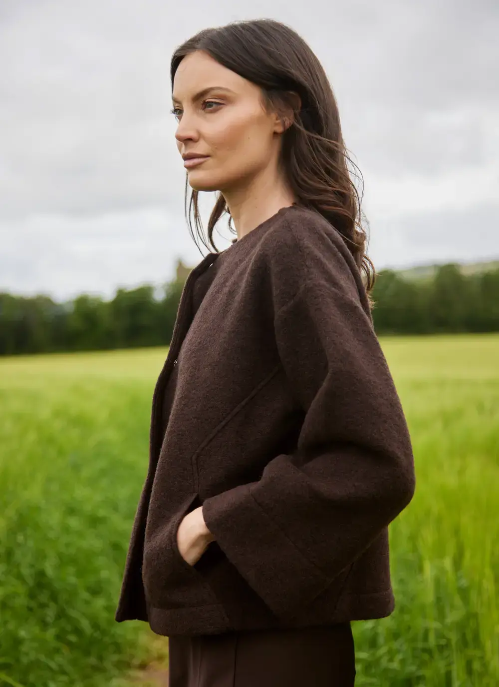 Aideen Wool Poncho Jacket
