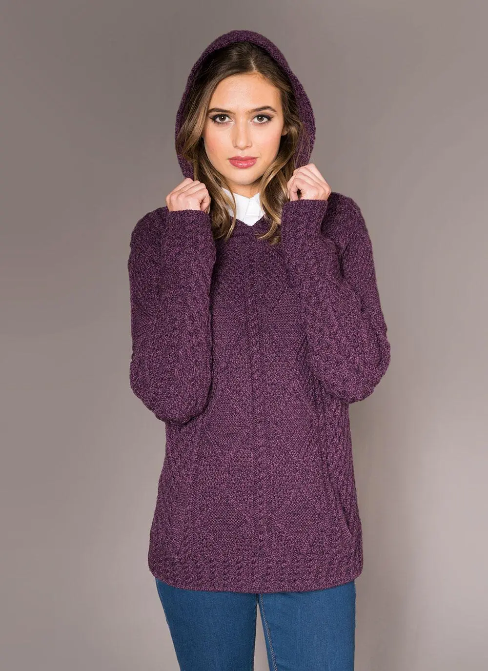 Aisling Hooded Aran Sweater