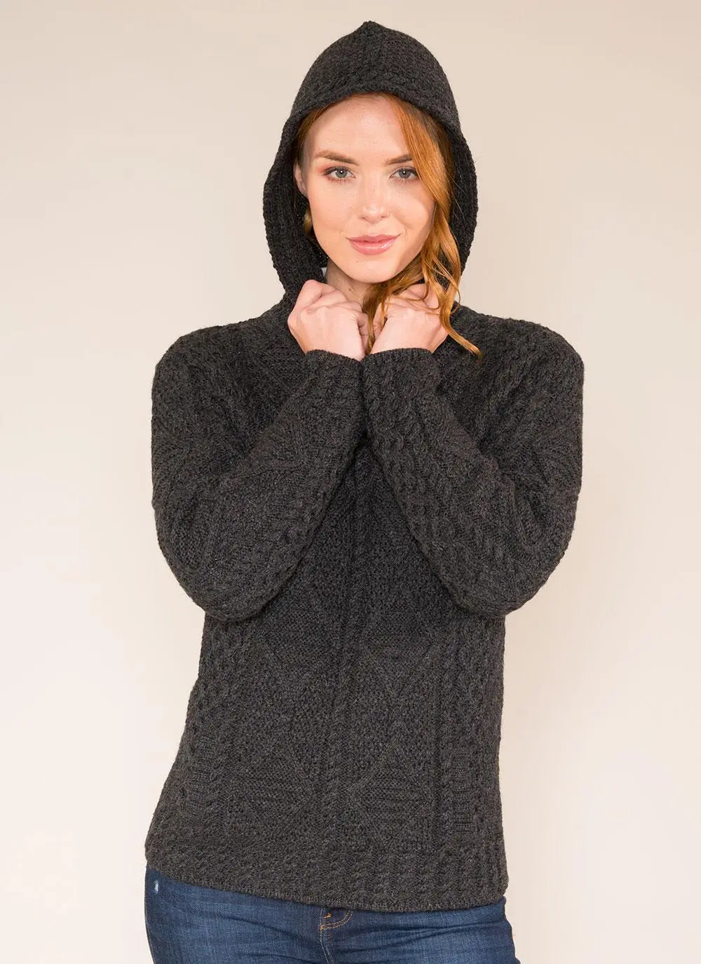 Aisling Hooded Aran Sweater