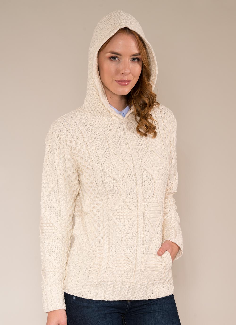 Aisling Hooded Aran Sweater | Blarney