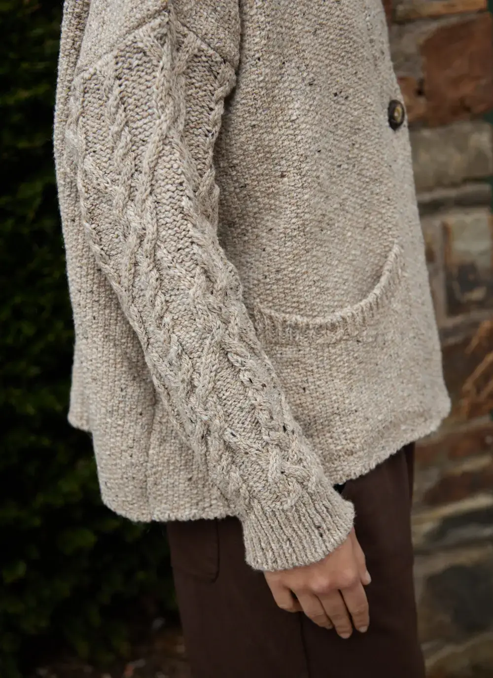 Alpaca Fleck Aran Sleeve Cardigan
