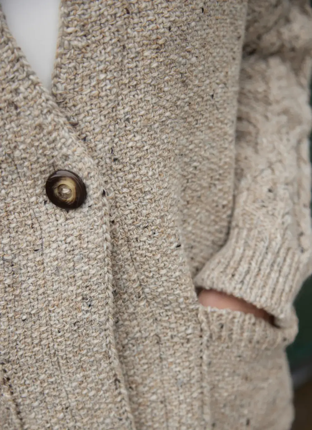 Alpaca Fleck Aran Sleeve Cardigan