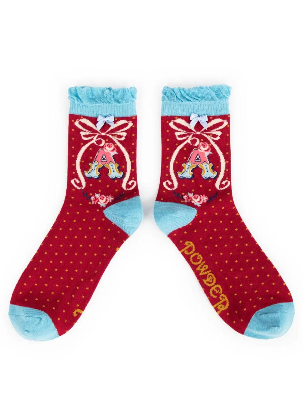 Set of 2 Ladies Alphabet Socks - A