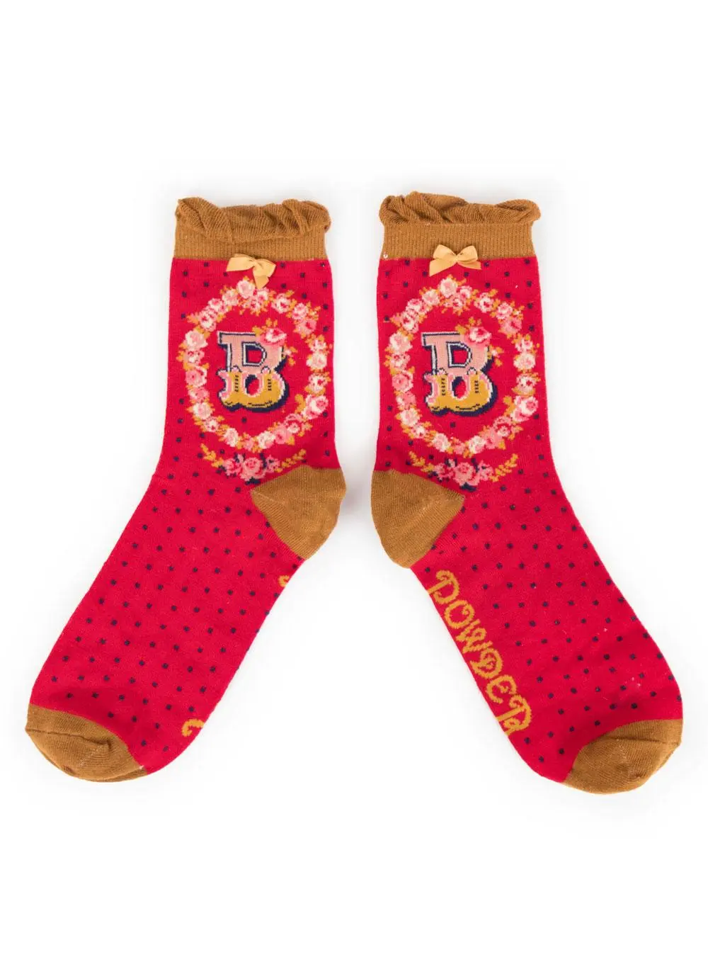 Set of 2 Ladies Alphabet Socks - B