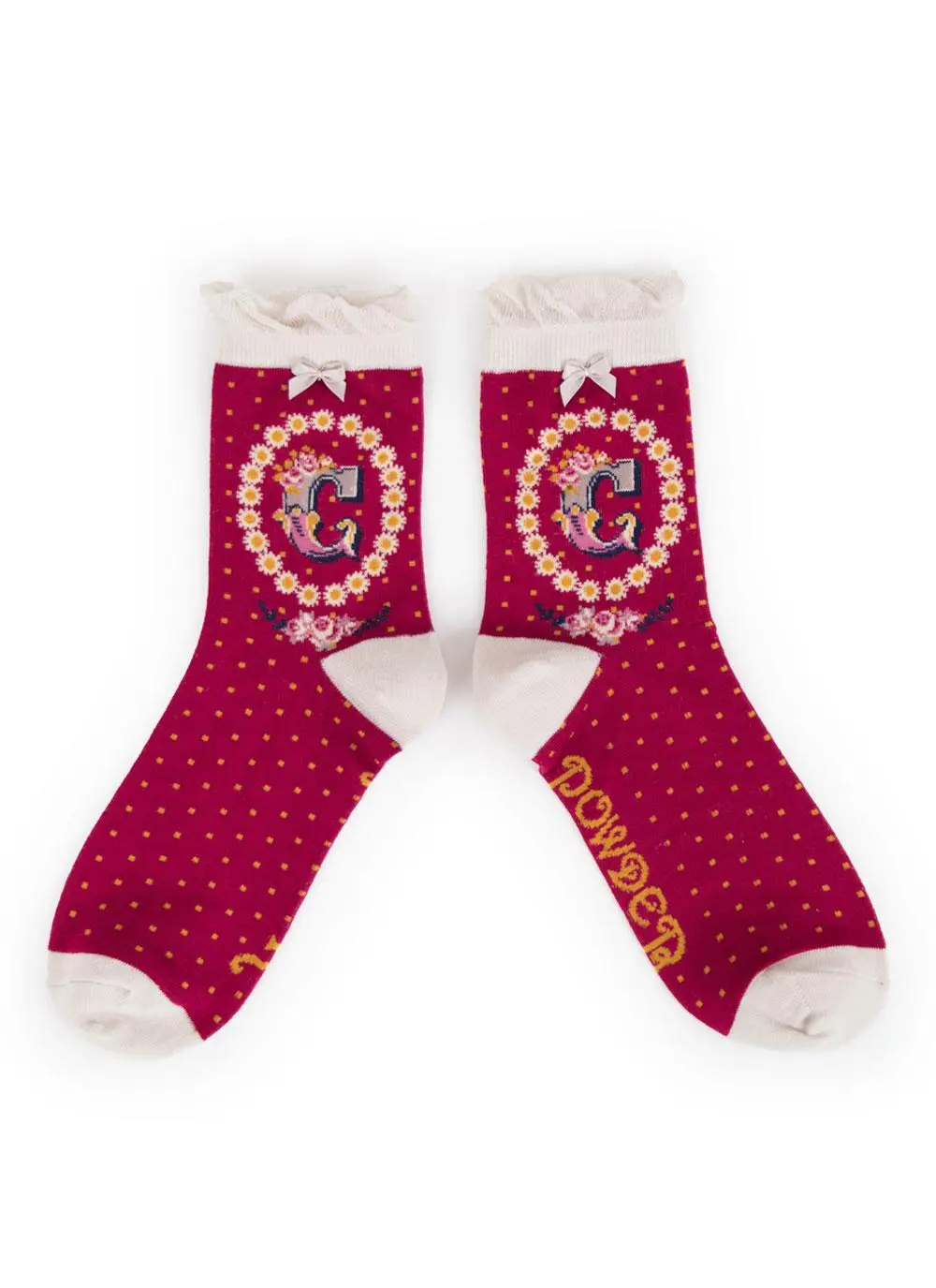 Set of 2 Ladies Alphabet Socks - C