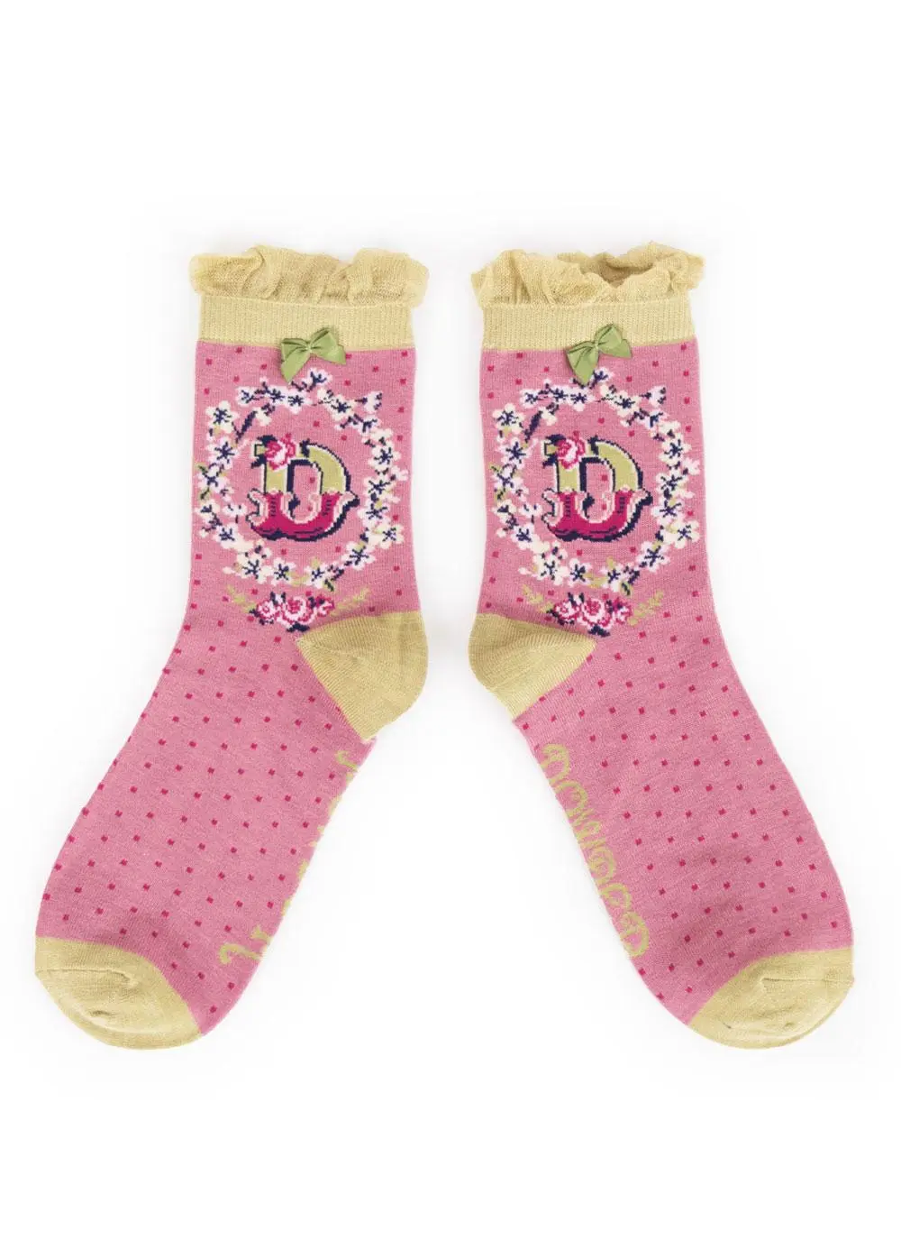 Set of 2 Ladies Alphabet Socks - D