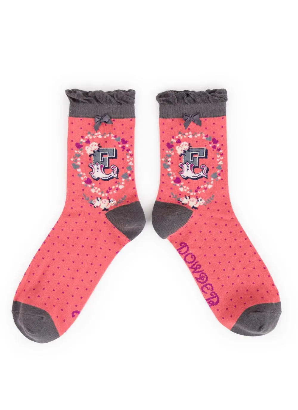 Set of 2 Ladies Alphabet Socks - E