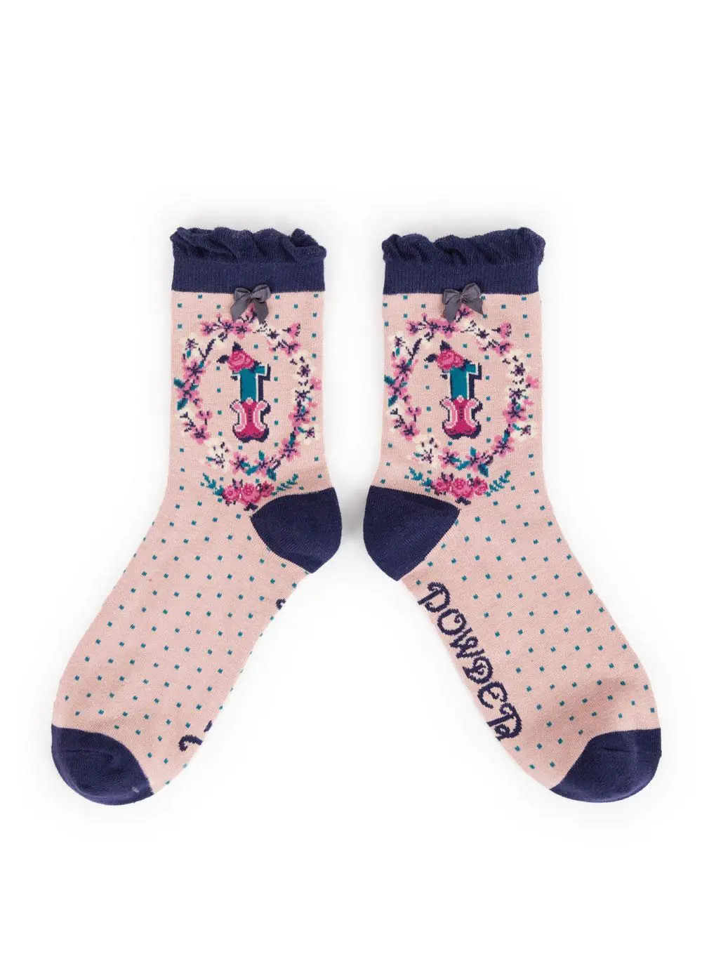 Set of 2 Ladies Alphabet Socks - I