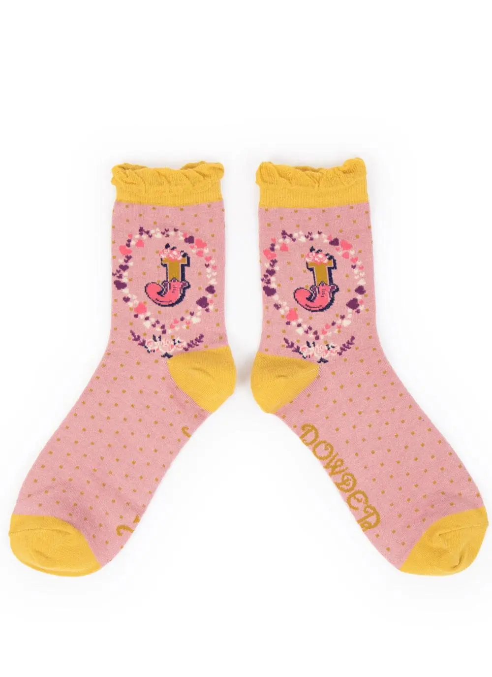 Set of 2 Ladies Alphabet Socks - J