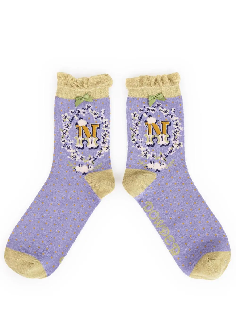 Set of 2 Ladies Alphabet Socks - N