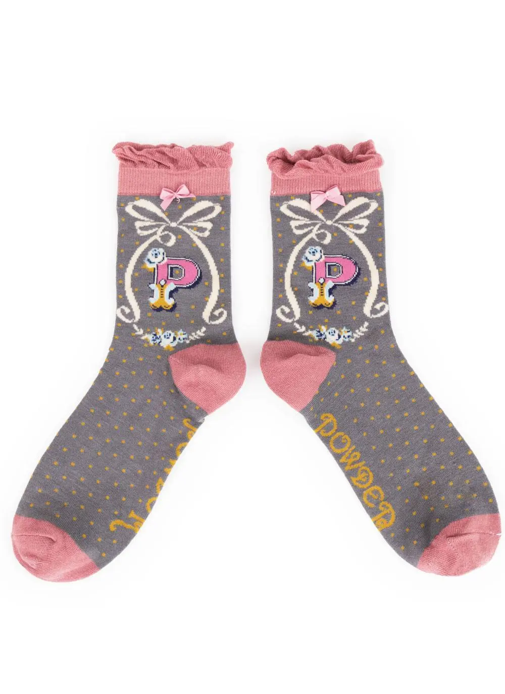 Set of 2 Ladies Alphabet Socks - P