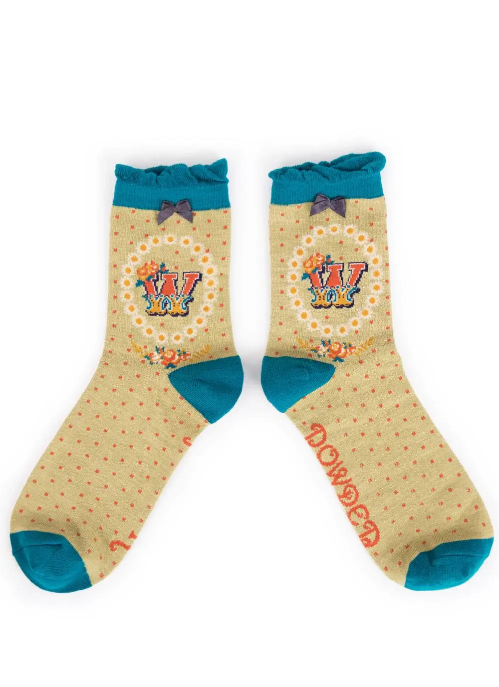 Set of 2 Ladies Alphabet Socks - W