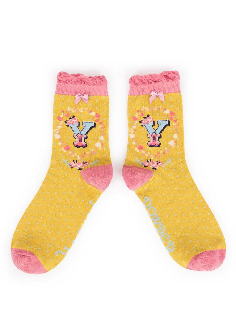 Set of 2 Ladies Alphabet Socks - Y