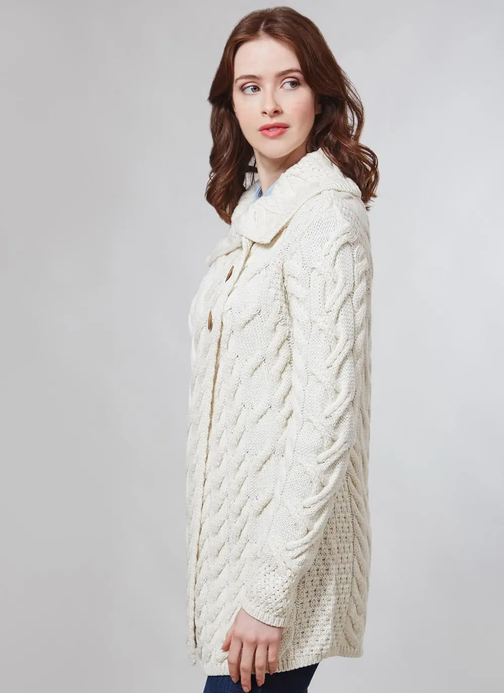 Supersoft Merino Wool Long Cable Cardigan
