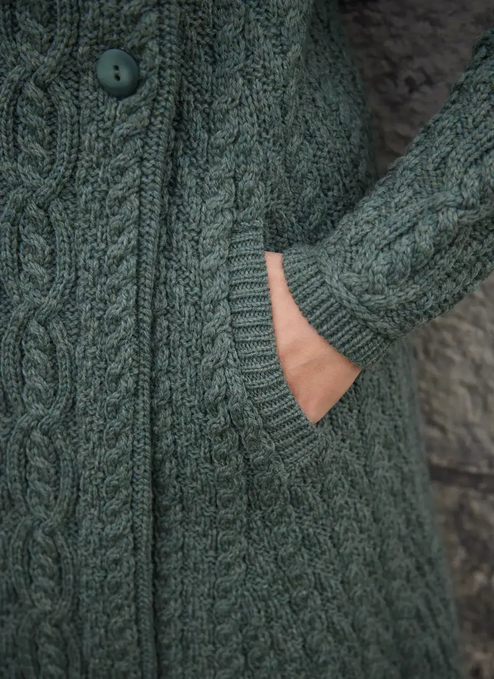 Deirdre Aran Oversized Collar Coatigan