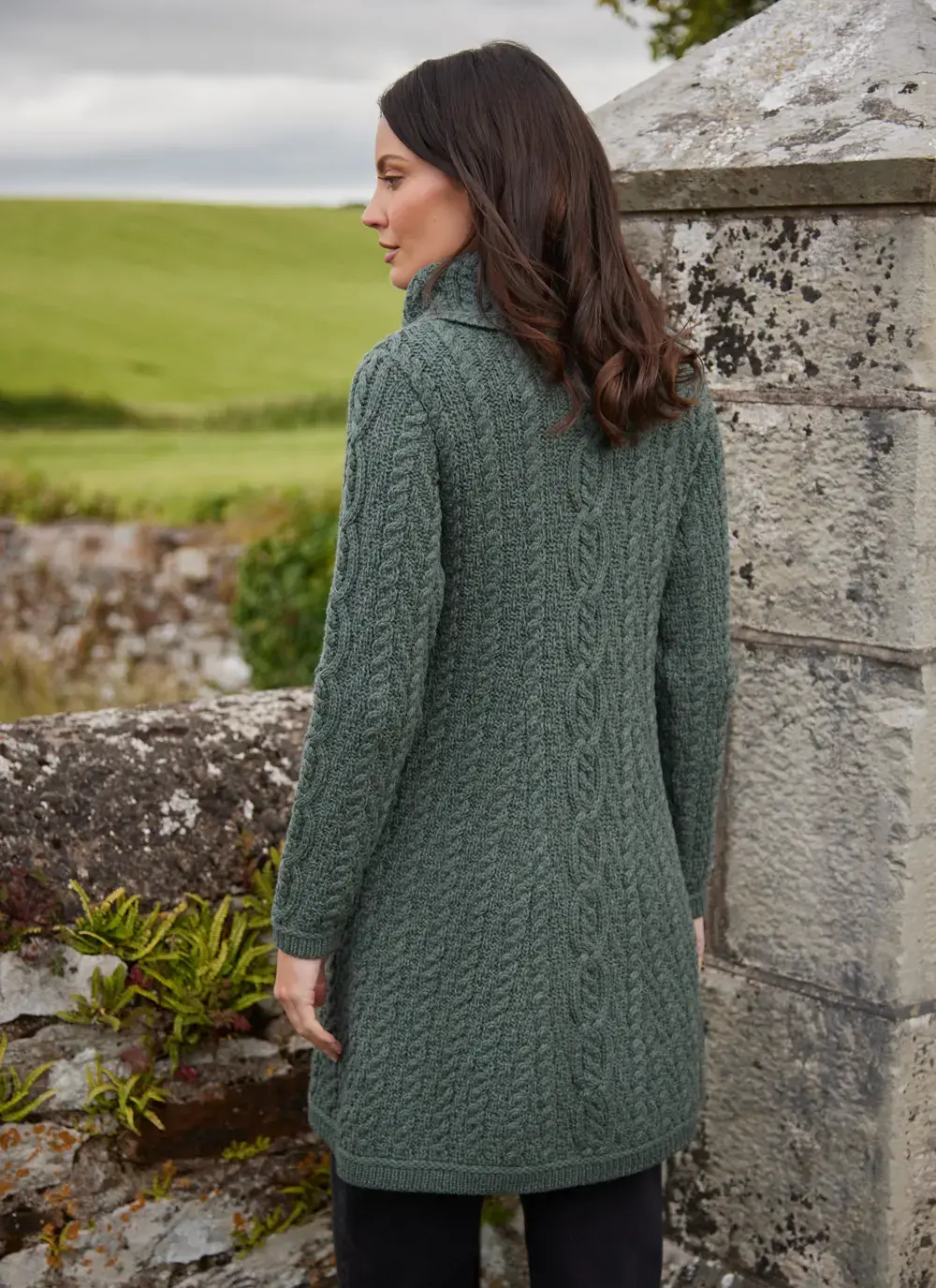 Deirdre Aran Oversized Collar Coatigan