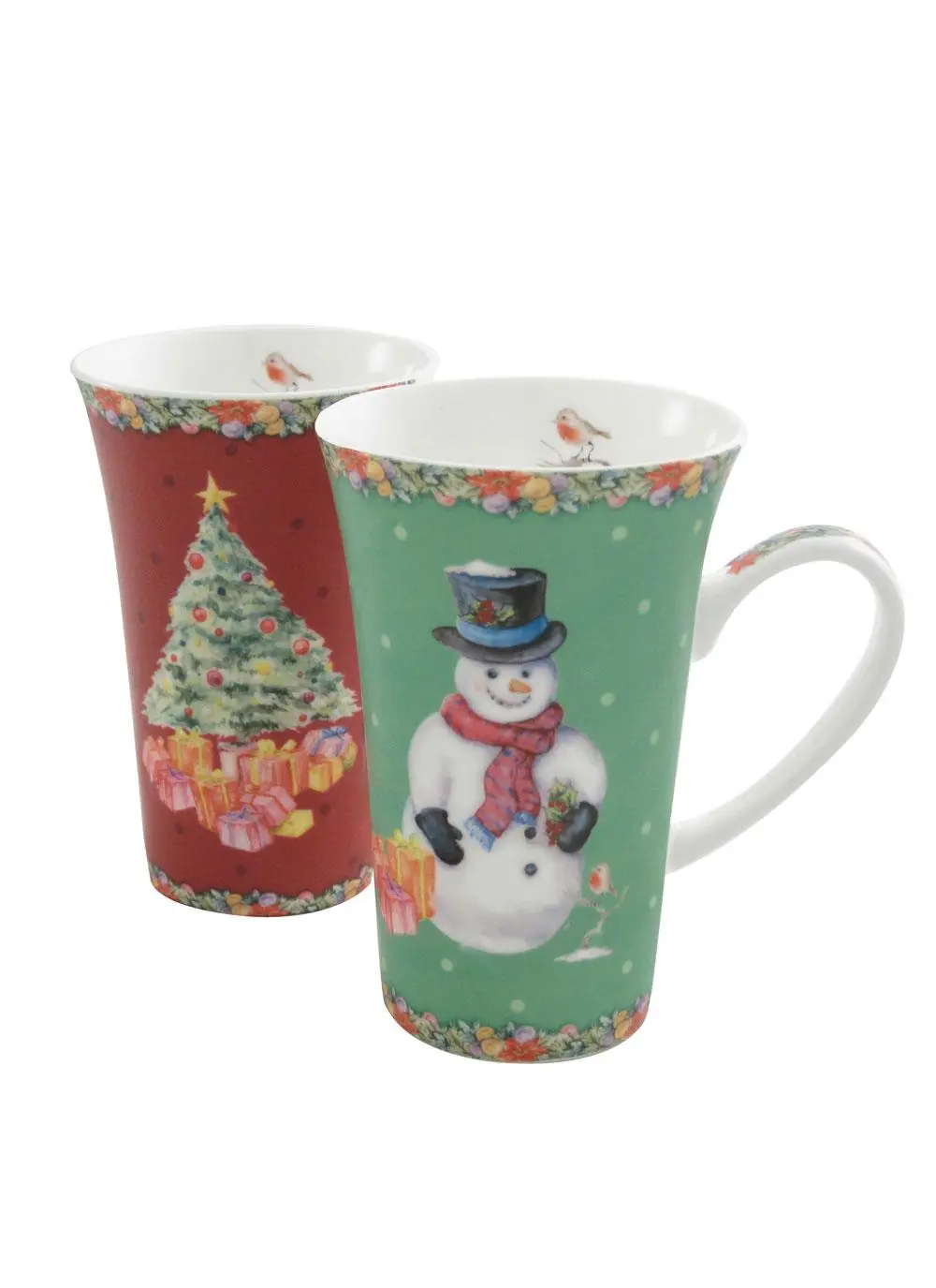 Classic Christmas Latte Mugs Pair