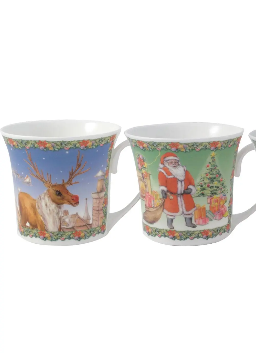 Classic Christmas Four Mugs Set 