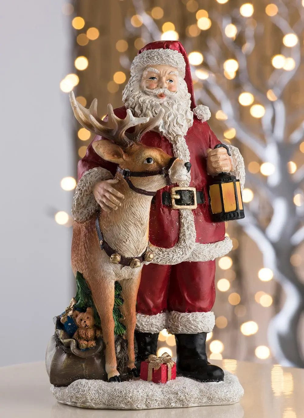 Santa & Blitzen Figurine