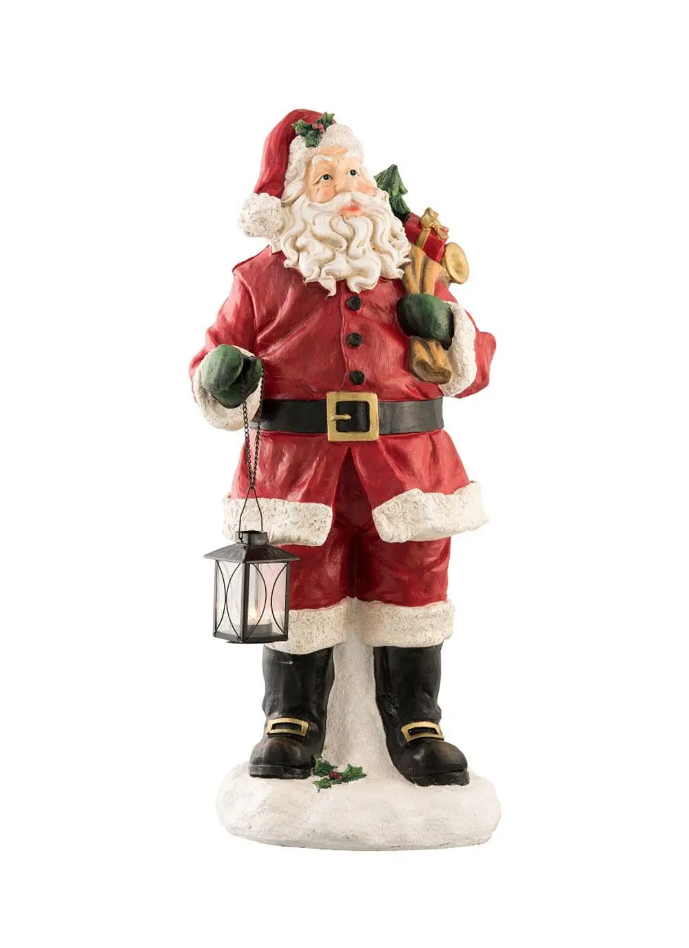 Large Santa With Lantern Figurine