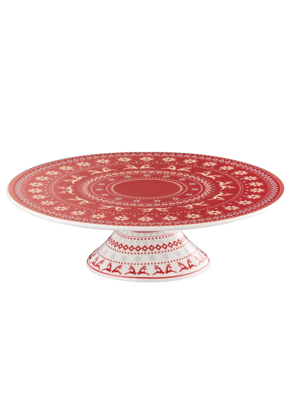 Fairisle Footed Christmas Cake Stand