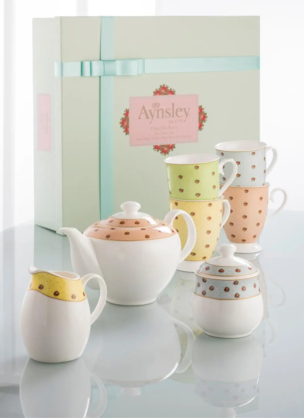 Polka Dot Roses Tea Set