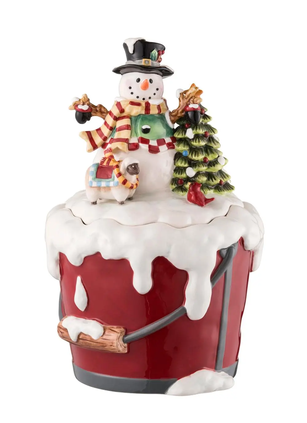 Snowman Pail Bucket Cookie Jar