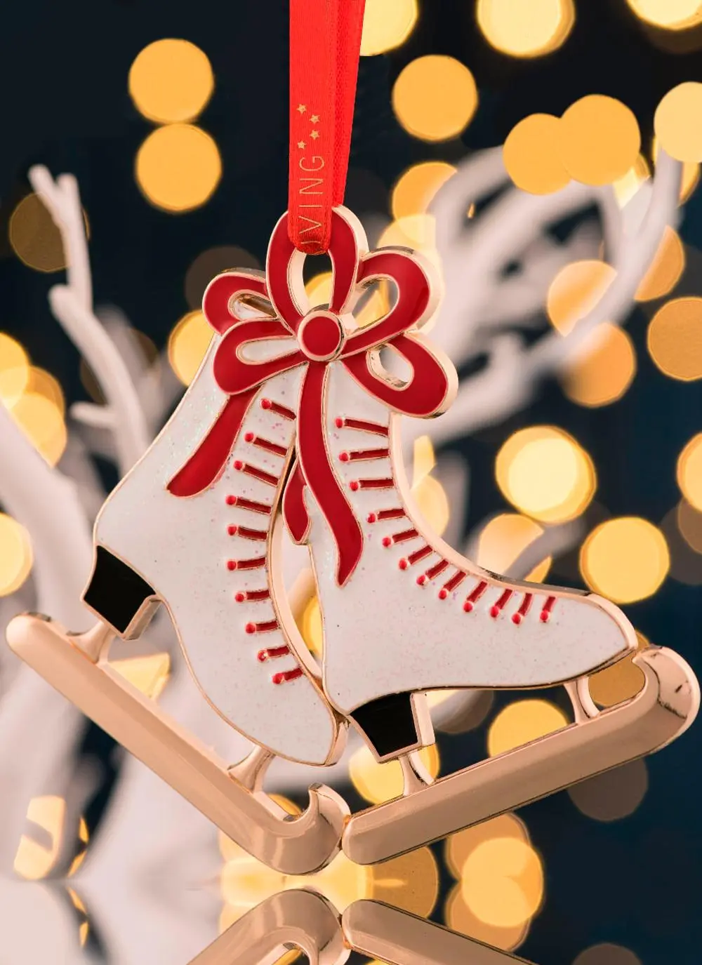 Ice Skates Enamel Decoration