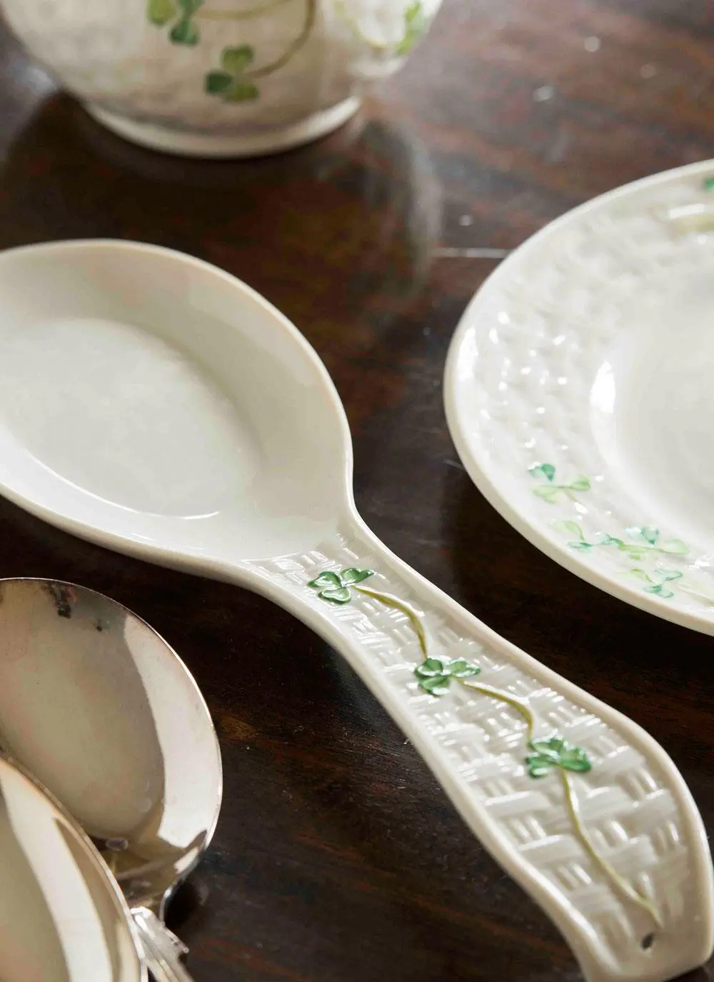 Belleek Classic Shamrock Spoon Rest