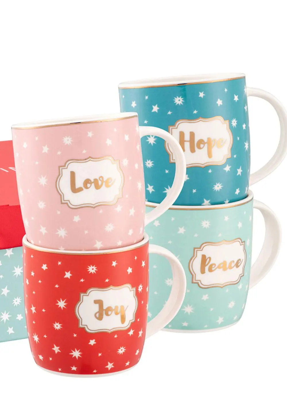 Christmas Mugs Set of 4