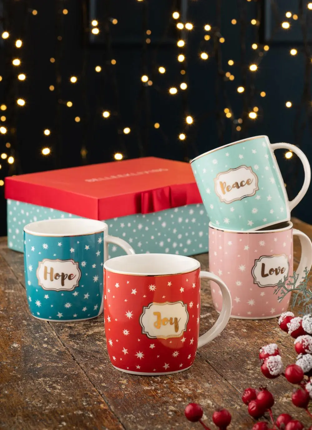 Christmas Mugs Set of 4