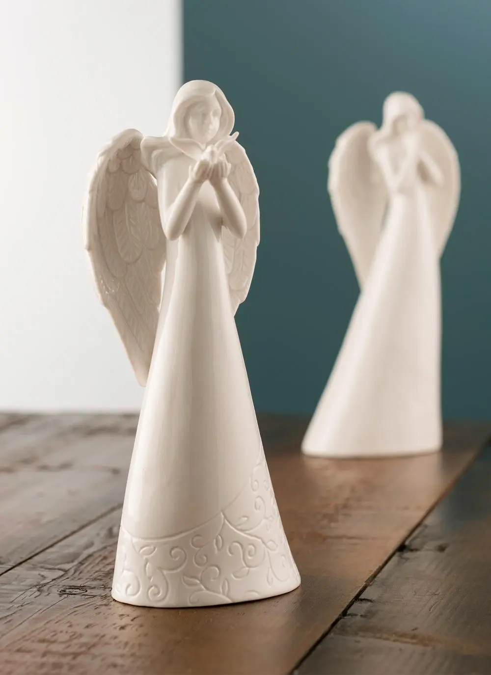 Belleek Angel with Dove Figurine 