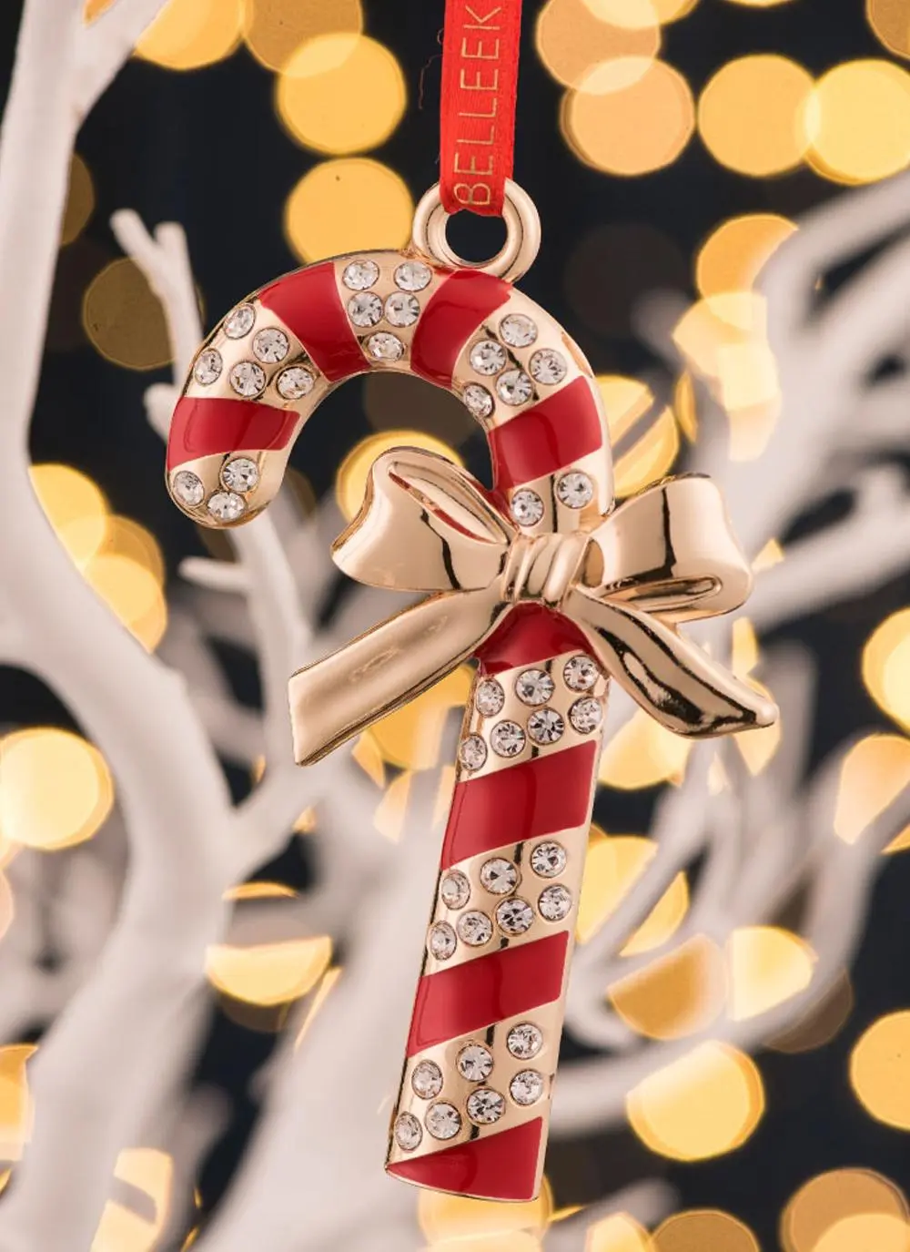 Candy Cane Enamel Ornament