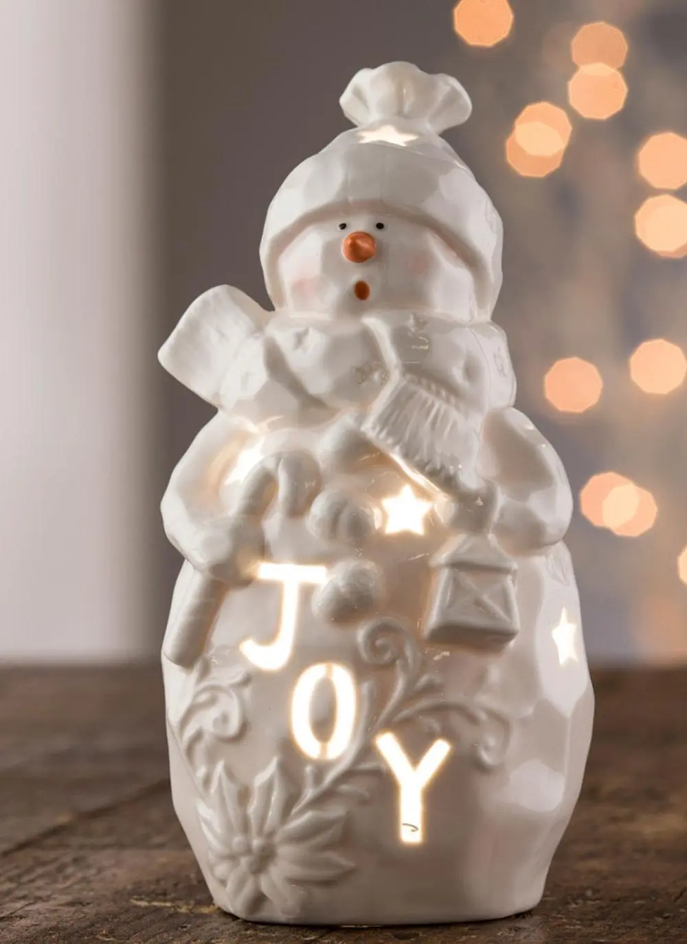 Joy Snowman Votive